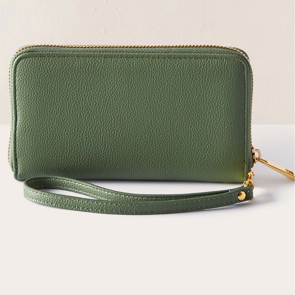 Mini Vegan Leather Green Wallet Brand New